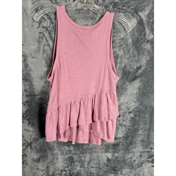 Abercrombie and finch women’s tank top extra small plum ruffled bottom and back - Picture 6 of 11